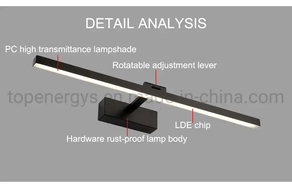 Bộ đèn LED ánh sáng tự nhiên dành cho phòng tắm và gương trang điểm khách sạn, đèn LED điều chỉnh ánh sáng mỹ phẩm hình ảnh 20-description