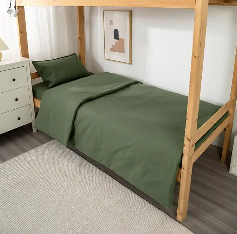 Bộ chăn và ga trải giường cotton màu xanh dành cho người lớn