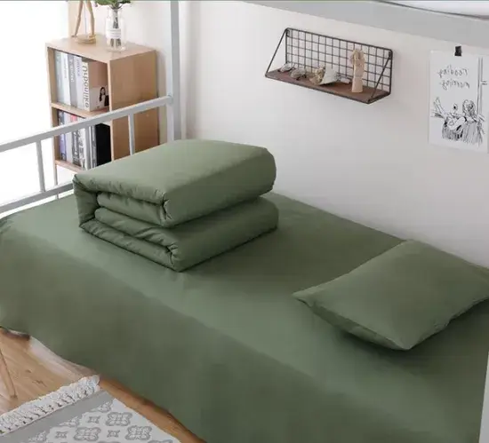 Bộ chăn và ga trải giường cotton màu xanh dành cho người lớn