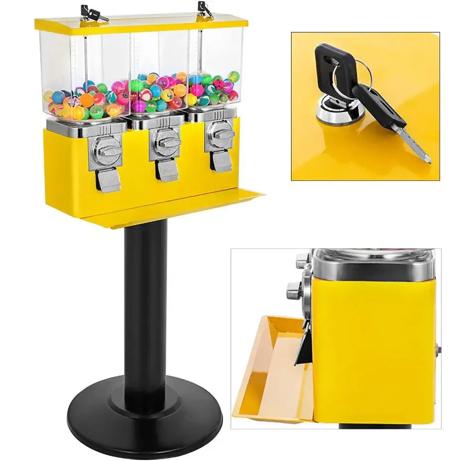 Máy bán kẹo gumball ba ngăn kết hợp chân đế nặng (TR103B) - Lựa chọn hoàn hảo cho kinh doanh hình ảnh 12-description