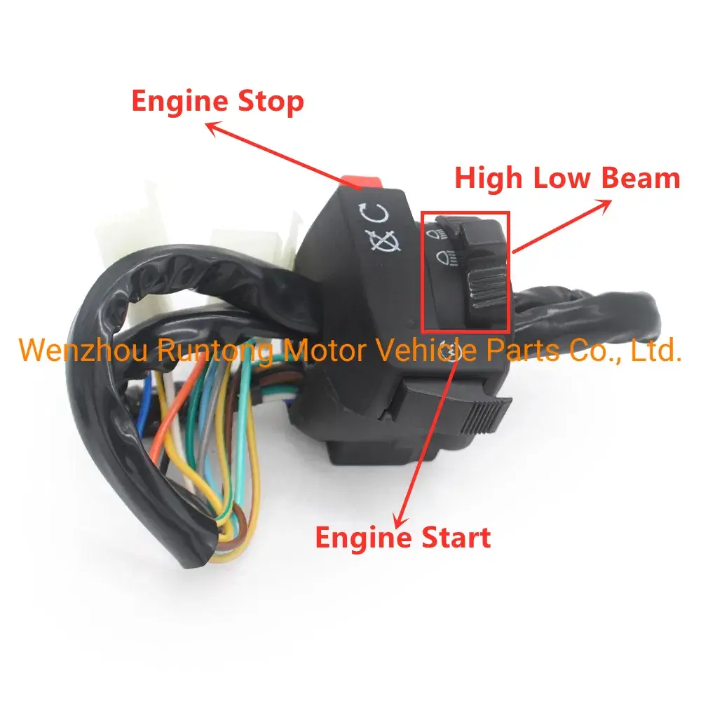 Đèn Đầu Công Tắc ATV Quad Tay Cầm Trái Universal 22mm 5 - Tín Hiệu Rẽ Bắt Đầu Dừng Có Còi Horn hình ảnh 13-description