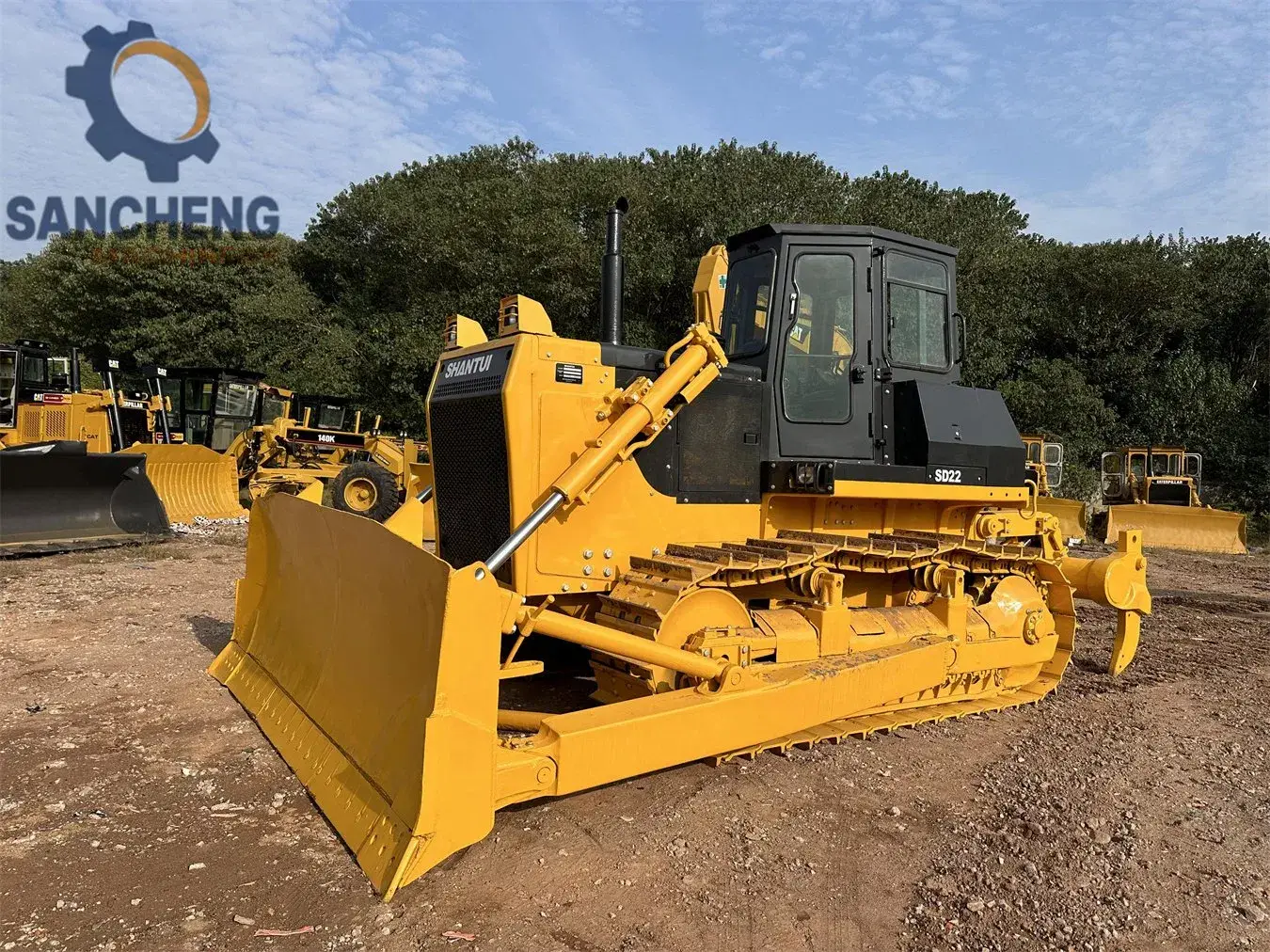 Máy ủi Shantui SD22 cũ có bộ xới, máy ủi xích Shantui cũ, còn rất tốt