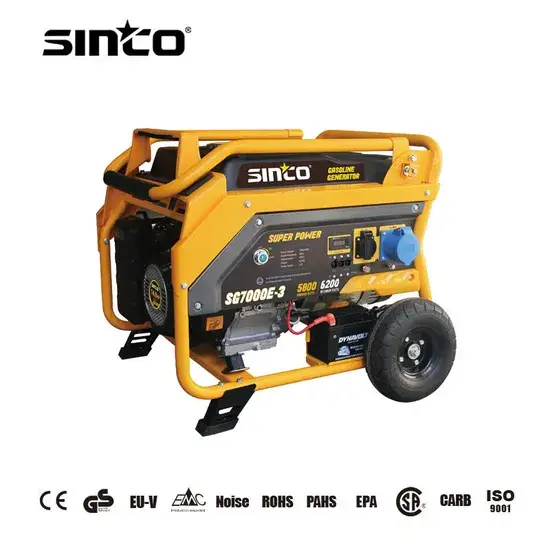 Bộ Bánh Xe Máy Phát Điện 8kw Chạy Xăng Thiết Kế Độc Đáo với 3 Máy Phát Điện Ba Pha