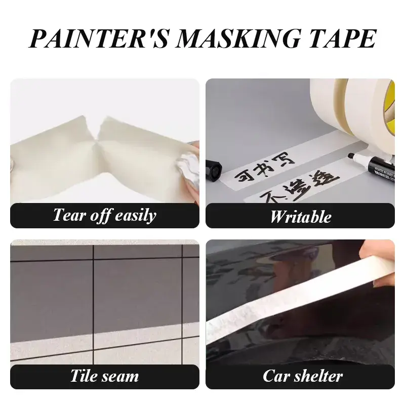 Băng dính sơn trắng tùy chỉnh để sơn, ghi nhãn và thủ công DIY hình ảnh 15-description