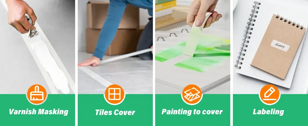 Băng dính sơn trắng tùy chỉnh để sơn, ghi nhãn và thủ công DIY hình ảnh 17-description