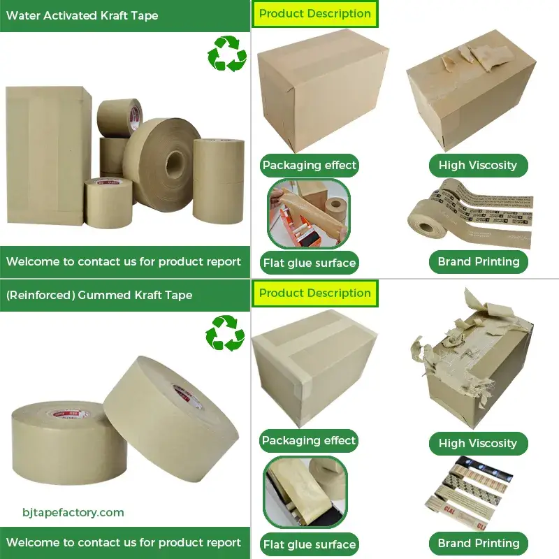 Băng dính kraft tự dính màu trắng - Sản phẩm băng dính gummed chất lượng cao cho đóng gói