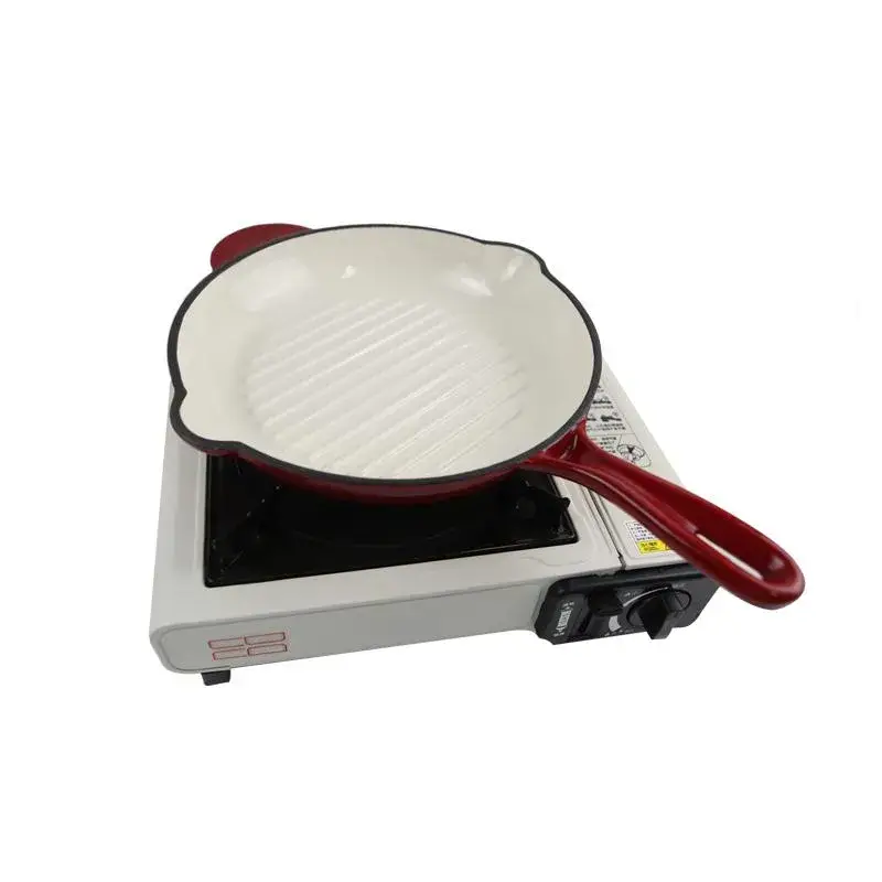 Chảo nướng BBQ hình vuông tròn từ gang bán buôn, thích hợp nấu steak và chiên