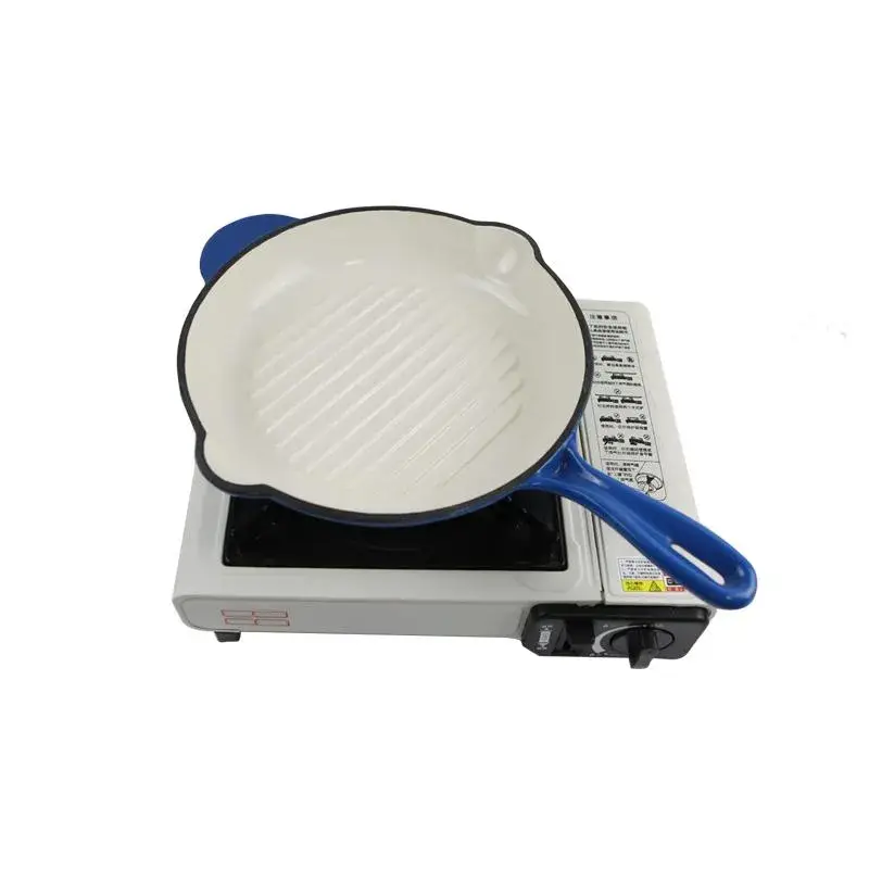 Chảo nướng BBQ hình vuông tròn từ gang bán buôn, thích hợp nấu steak và chiên