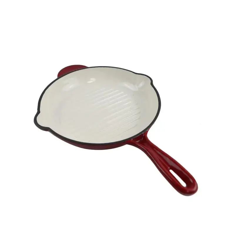 Chảo nướng BBQ hình vuông tròn từ gang bán buôn, thích hợp nấu steak và chiên