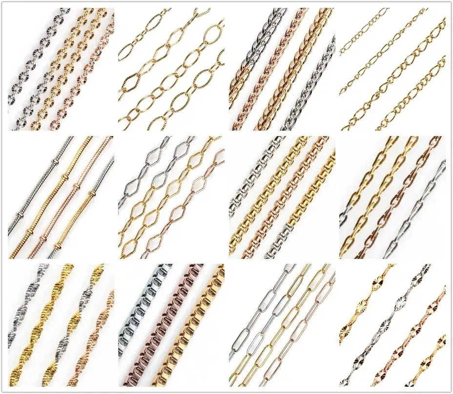 Vòng trang sức cổ điển thép không gỉ mạ vàng, kiểu Belcher Rolo cho nữ hình ảnh 16-description