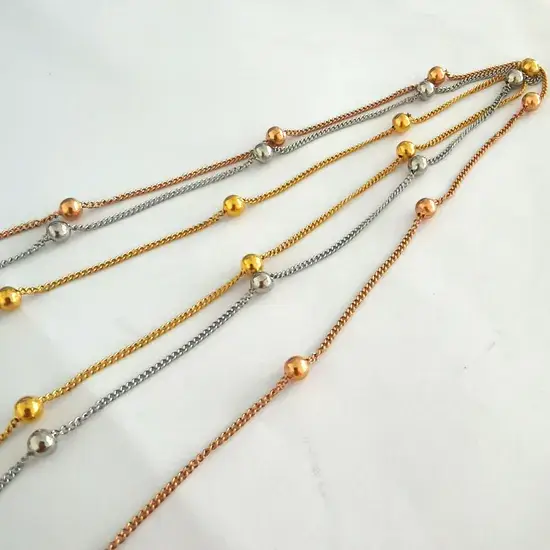 Vòng trang sức cổ điển thép không gỉ mạ vàng, kiểu Belcher Rolo cho nữ
