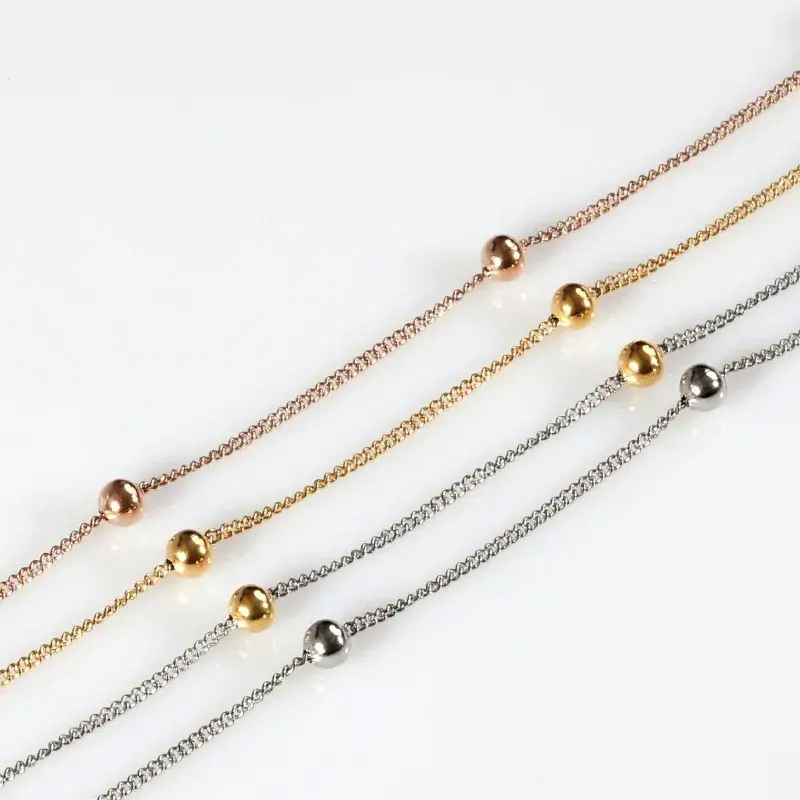 Vòng trang sức cổ điển thép không gỉ mạ vàng, kiểu Belcher Rolo cho nữ hình ảnh 13-description