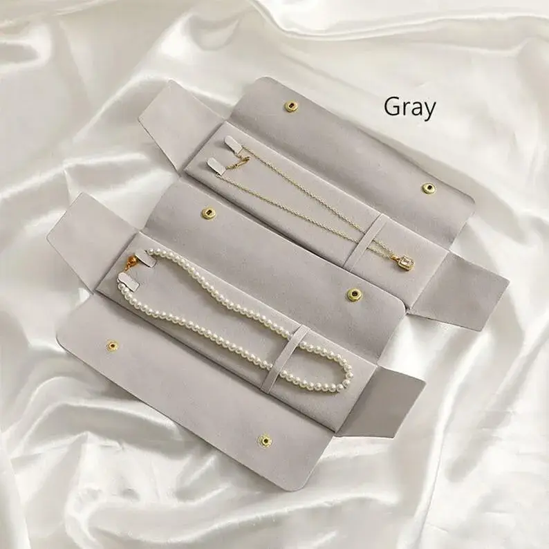 Túi đựng trang sức du lịch nhung với logo cá nhân, cho bông tai, dây chuyền và nhẫn hình ảnh 15-description