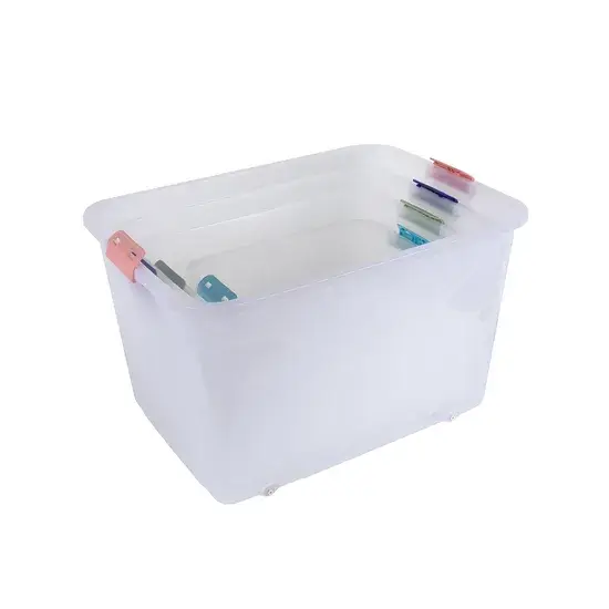 Đại lý bán hộp lưu trữ nhựa trong suốt chất lượng cao có thiết kế nắp và bánh xe cực kỳ đáng tin cậy hình ảnh 1-description