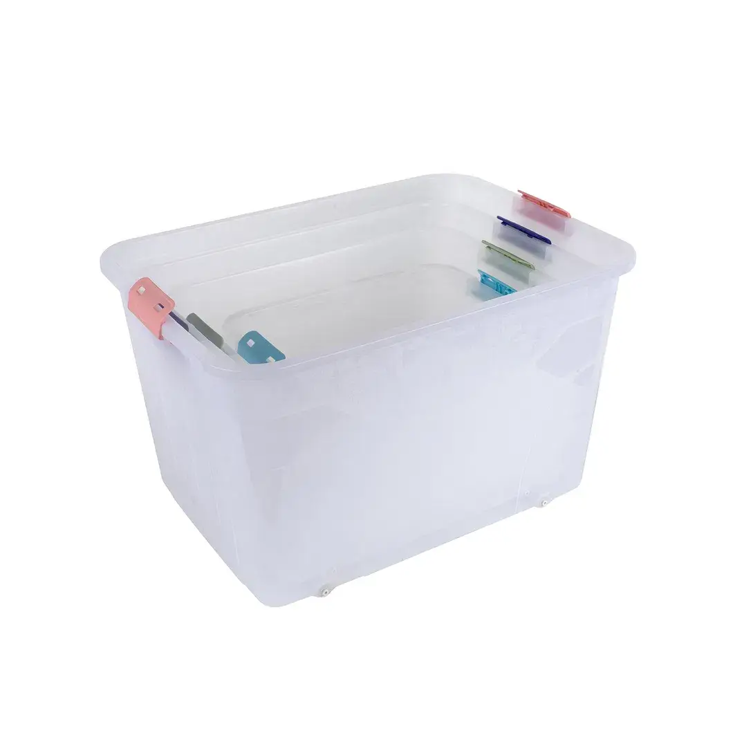 Đại lý bán hộp lưu trữ nhựa trong suốt chất lượng cao có thiết kế nắp và bánh xe cực kỳ đáng tin cậy hình ảnh 14-description