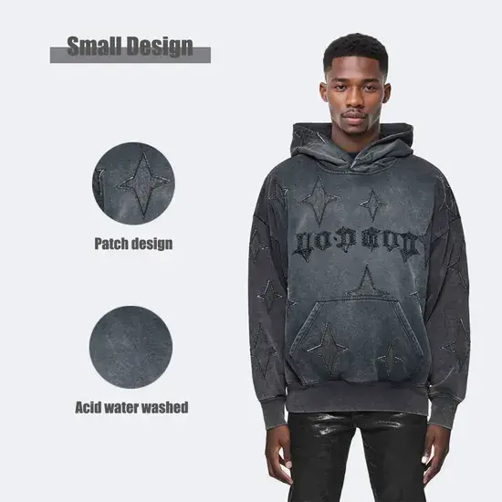 Áo hoodie nam 100% cotton oversized streetwear tùy chỉnh chất lượng nặng 500GSM