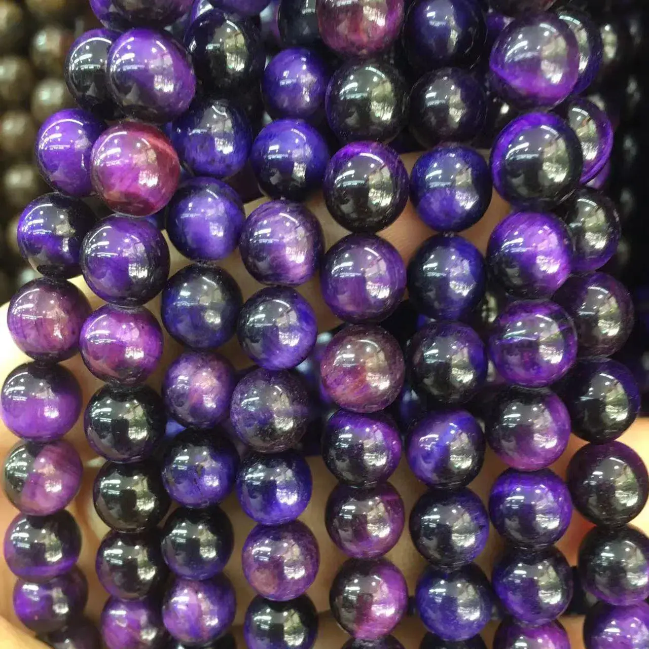 Hạt đá mắt hổ tự nhiên đa sắc bán buôn, đá thạch anh rời làm trang sức handmade