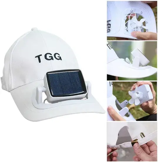 Mũ bóng chày mùa hè tiện lợi, quạt mát sạc năng lượng mặt trời, phục vụ cho cắm trại và thể thao ngoài trời