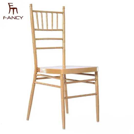 Ghế Chiavari màu vàng từ chất liệu nhựa phục vụ cho tiệc cưới, phân phối sỉ, có thể xếp chồng, lý tưởng cho khách sạn và tiệc lớn