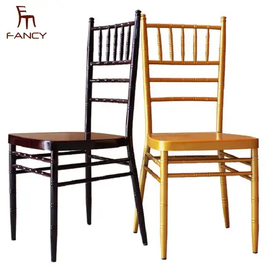 Ghế Chiavari màu vàng từ chất liệu nhựa phục vụ cho tiệc cưới, phân phối sỉ, có thể xếp chồng, lý tưởng cho khách sạn và tiệc lớn