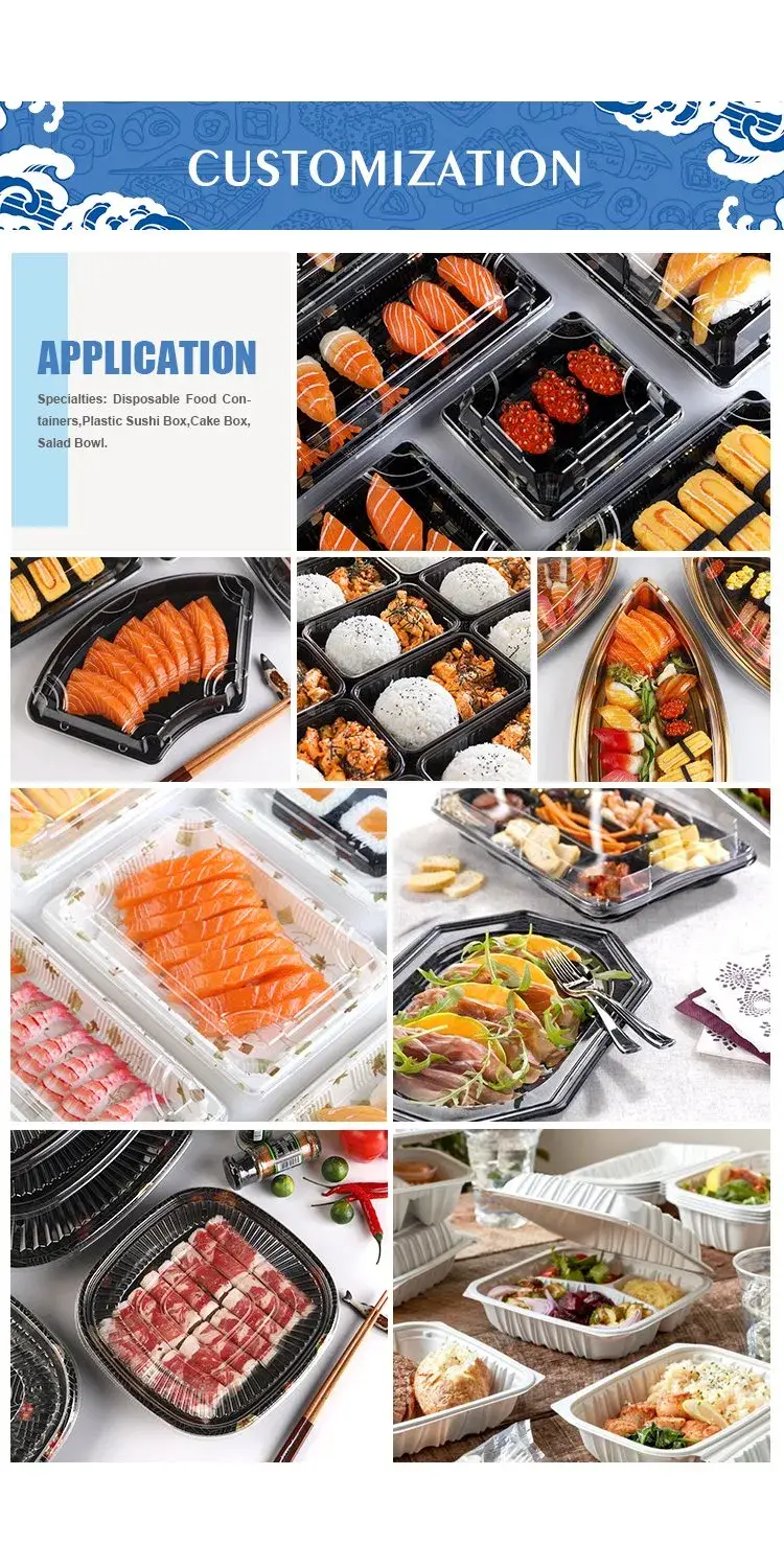 Bao bì nhựa dùng một lần thuyền có thể tái chế với nắp trong suốt cho sản phẩm thực phẩm hình ảnh 17-description