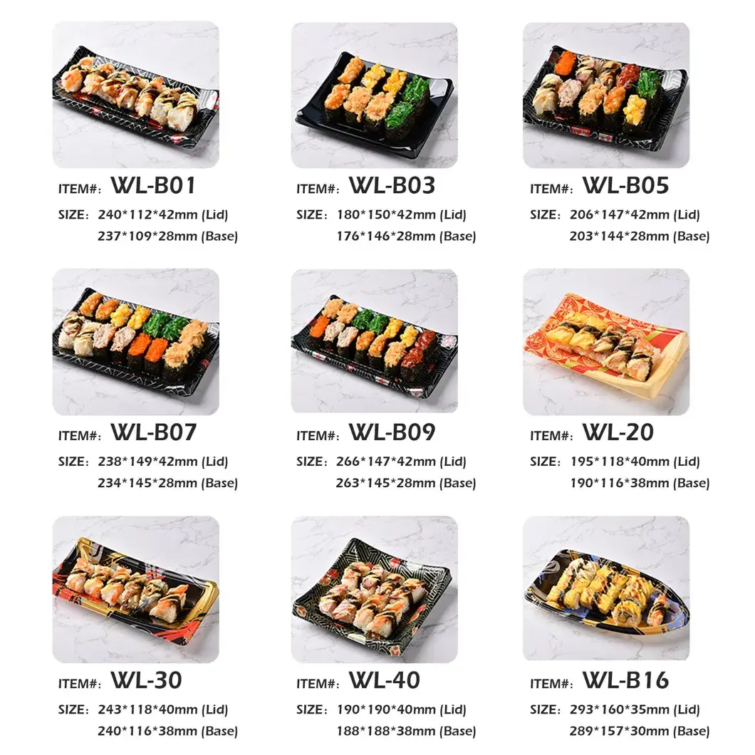 Bao bì nhựa dùng một lần thuyền có thể tái chế với nắp trong suốt cho sản phẩm thực phẩm hình ảnh 16-description
