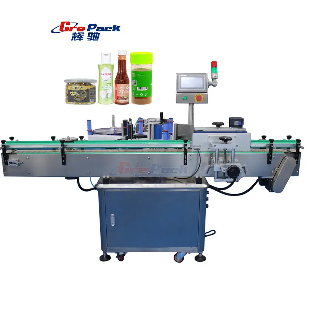Máy dán nhãn tự động cho chai rượu tròn