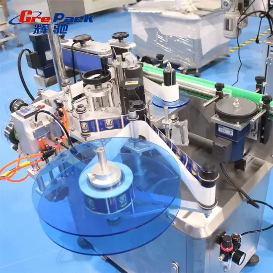 Máy dán nhãn tự động cho chai rượu tròn