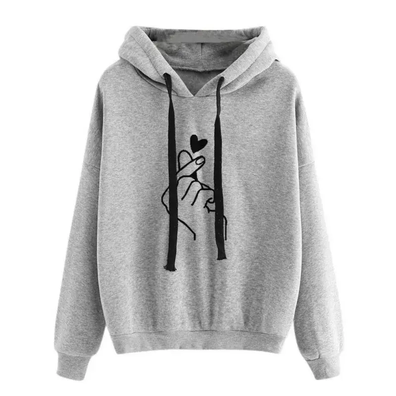 Áo pullover tay dài in hình trái tim cho nữ - Sự lựa chọn cho mùa xuân, thu và đông, có sẵn trong các size lớn