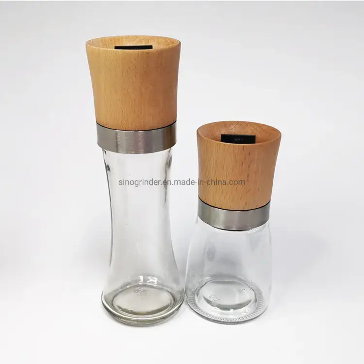 Bộ cối xay muối và tiêu gỗ có lõi gốm cao cấp