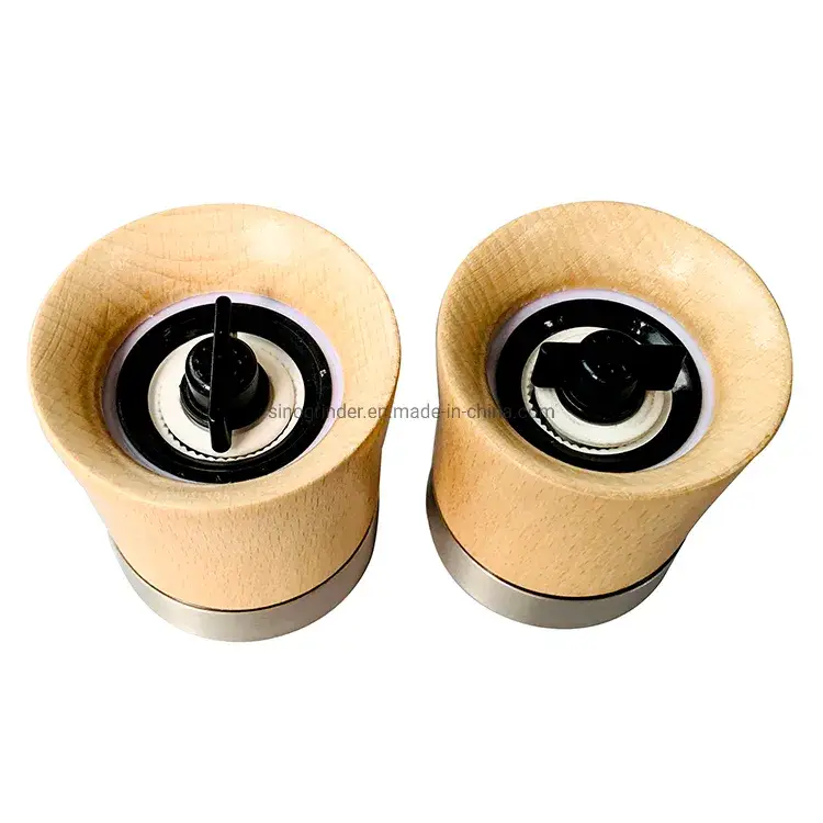 Bộ cối xay muối và tiêu gỗ có lõi gốm cao cấp