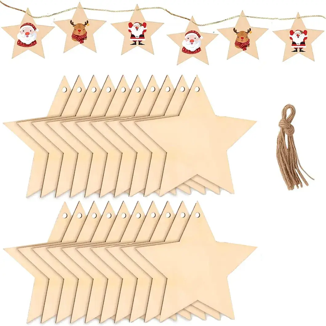 Ngôi sao gỗ Noël thủ công làm từ Mỹ nghệ, tạo điểm nhấn cho bữa tiệc gia đình hình ảnh 13-description