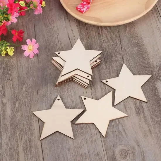 Ngôi sao gỗ Noël thủ công làm từ Mỹ nghệ, tạo điểm nhấn cho bữa tiệc gia đình hình ảnh 1-description