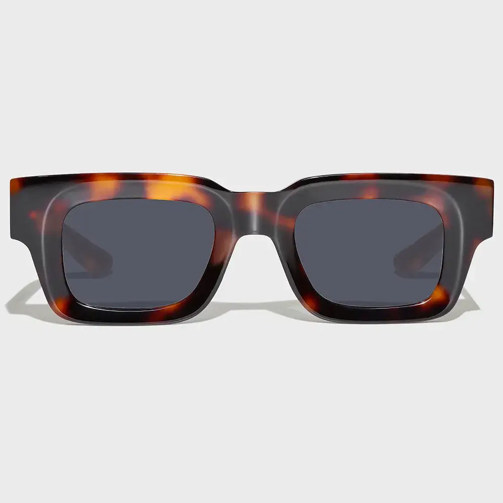 Kính mát unisex dày hình chữ nhật nhỏ với chất liệu acetate giả tortoiseshell từ thương hiệu Yeetian Havana Italian Mazzuchelli hình ảnh 8-description