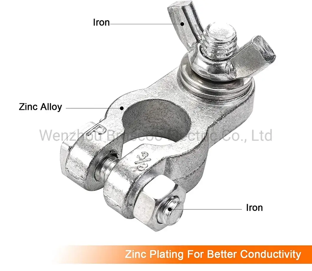 Đầu cực ắc quy ô tô hợp kim kẽm với đầu nối đai ốc cánh - Sản phẩm chất lượng hình ảnh 16-description