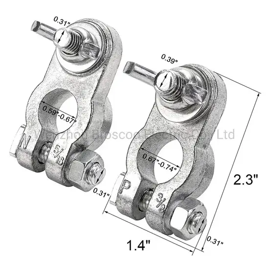 Đầu cực ắc quy ô tô hợp kim kẽm với đầu nối đai ốc cánh - Sản phẩm chất lượng