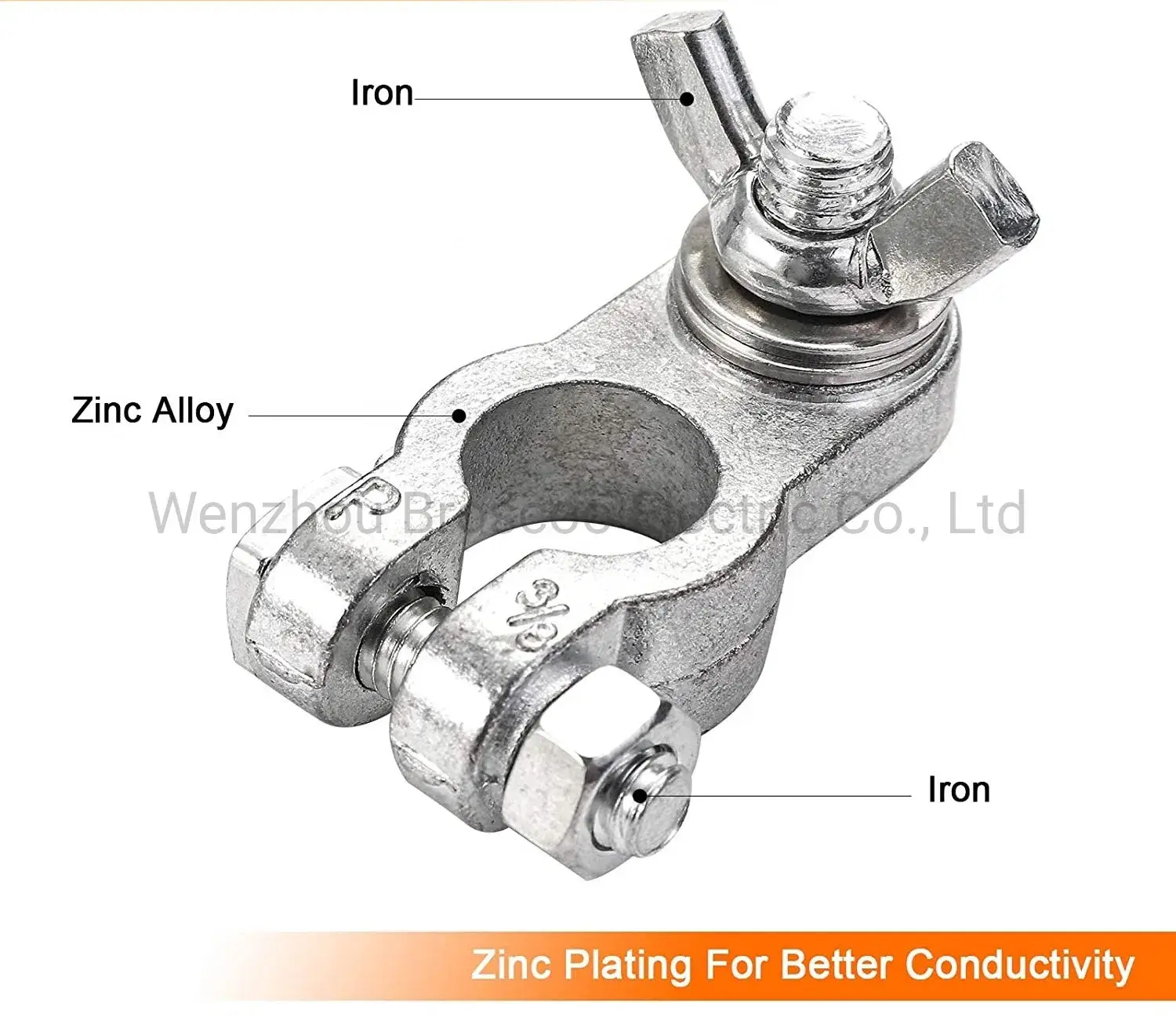 Đầu cực ắc quy ô tô hợp kim kẽm với đầu nối đai ốc cánh - Sản phẩm chất lượng