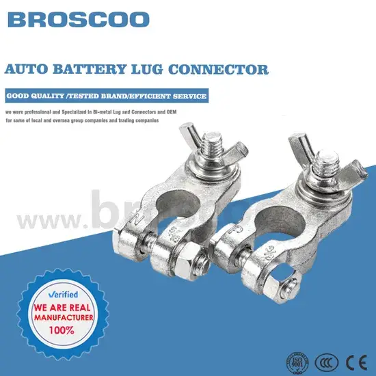Đầu cực ắc quy ô tô hợp kim kẽm với đầu nối đai ốc cánh - Sản phẩm chất lượng hình ảnh 1-description