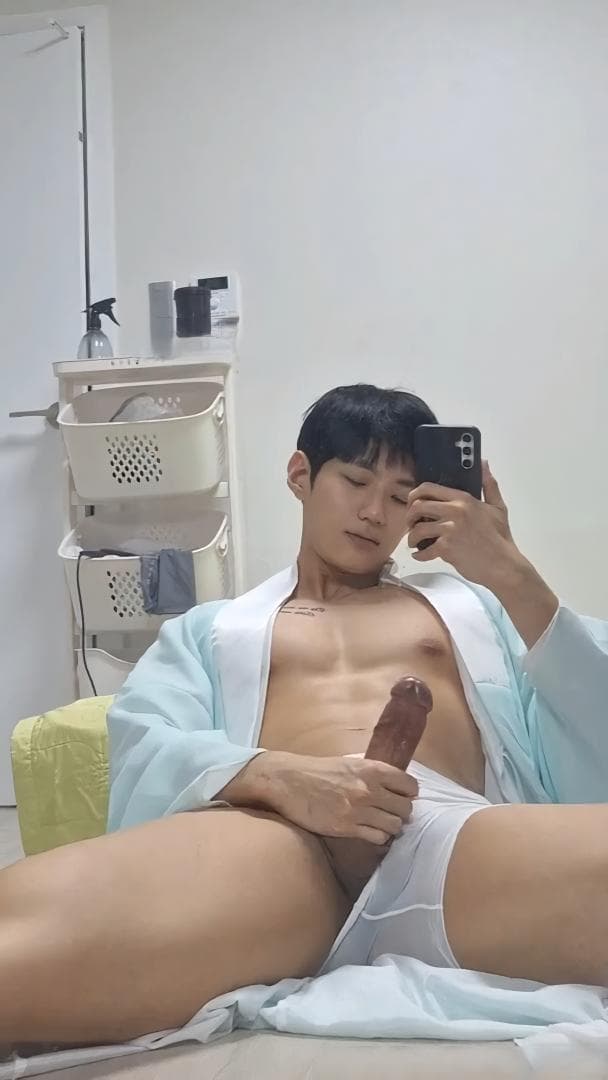 Korean handsome guy jerking off porn gay