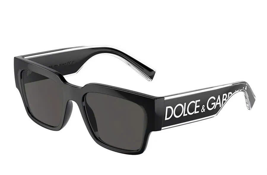 Kính mắt thời trang Dolce Gabbana DG Đen viền gọng to logo chữ Trắng Like Auth on web fulbox MK
