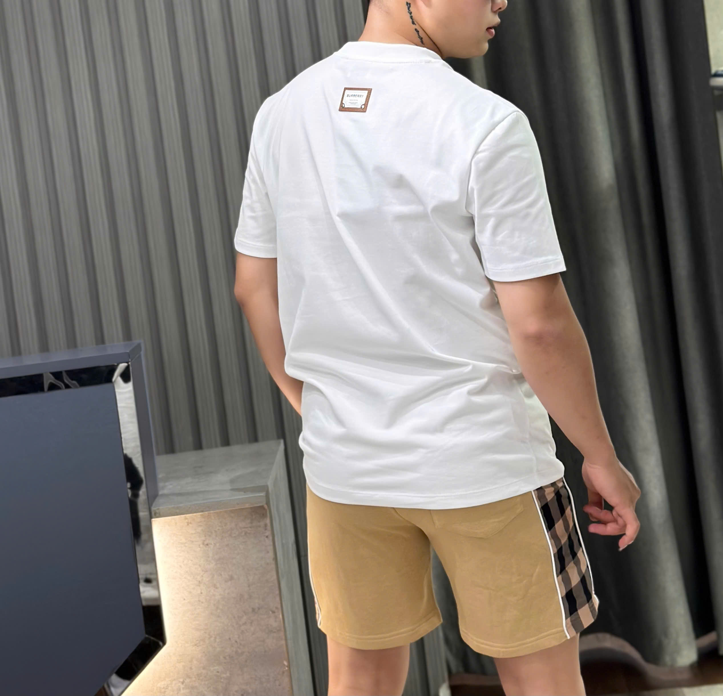 Bộ, Set hè Burberry BBR trơn phối kẻ sọc basic Like Auth on web CD