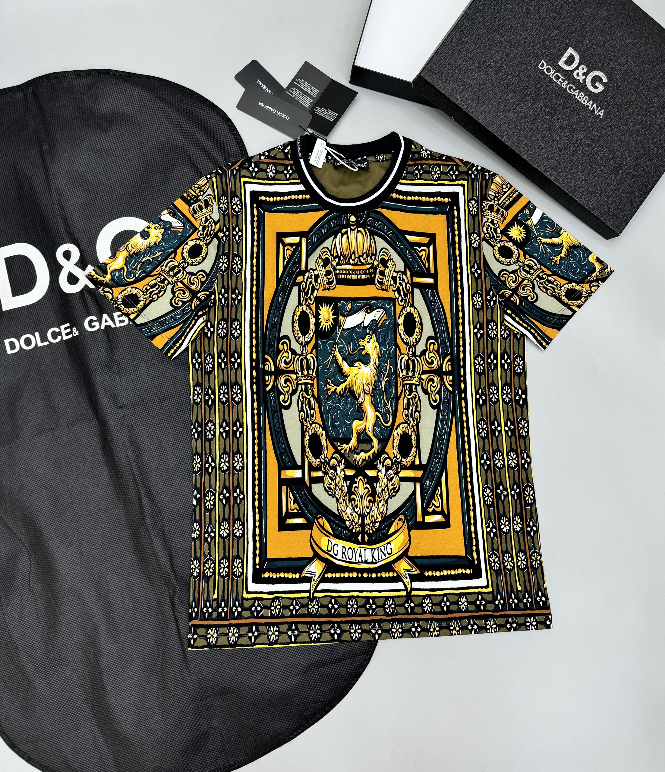 Áo phông T-shirt Dolce Gabbana DG họa tiết sư tử quý tộc Like Auth on web CD LK