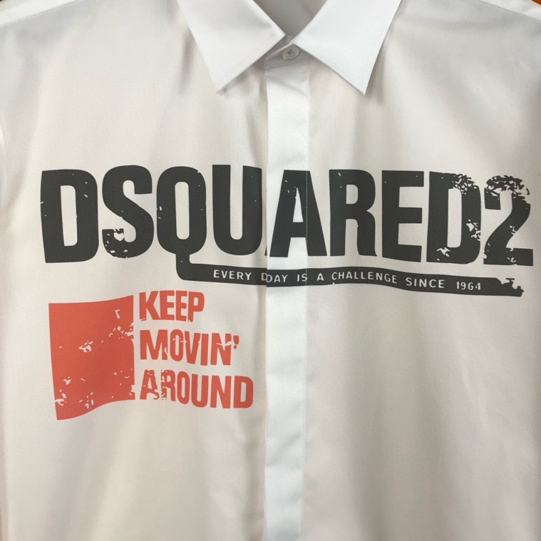 Áo sơ mi dài tay Dsquared2 DSQ2 logo chữ ngực Like Auth on web VTN