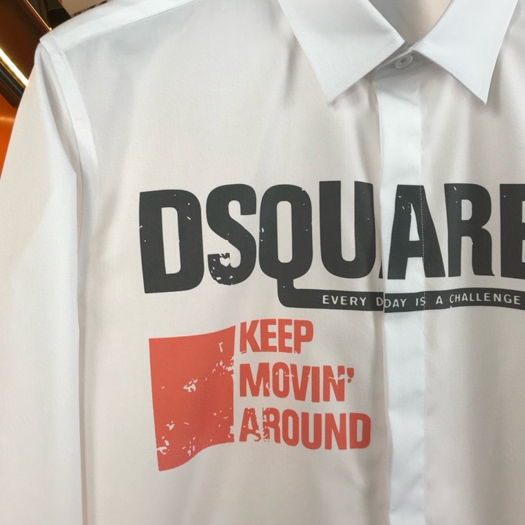 Áo sơ mi dài tay Dsquared2 DSQ2 logo chữ ngực Like Auth on web VTN