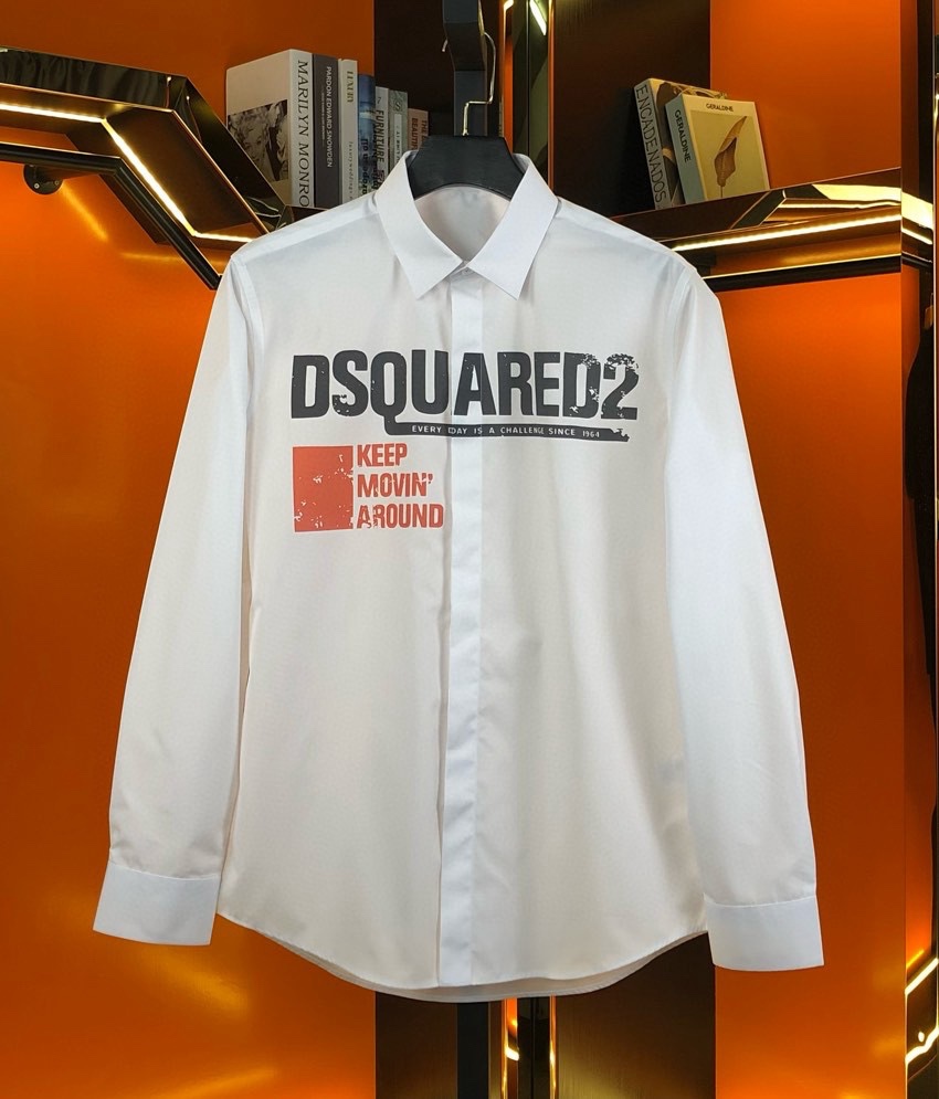 Áo sơ mi dài tay Dsquared2 DSQ2 logo chữ ngực Like Auth on web VTN