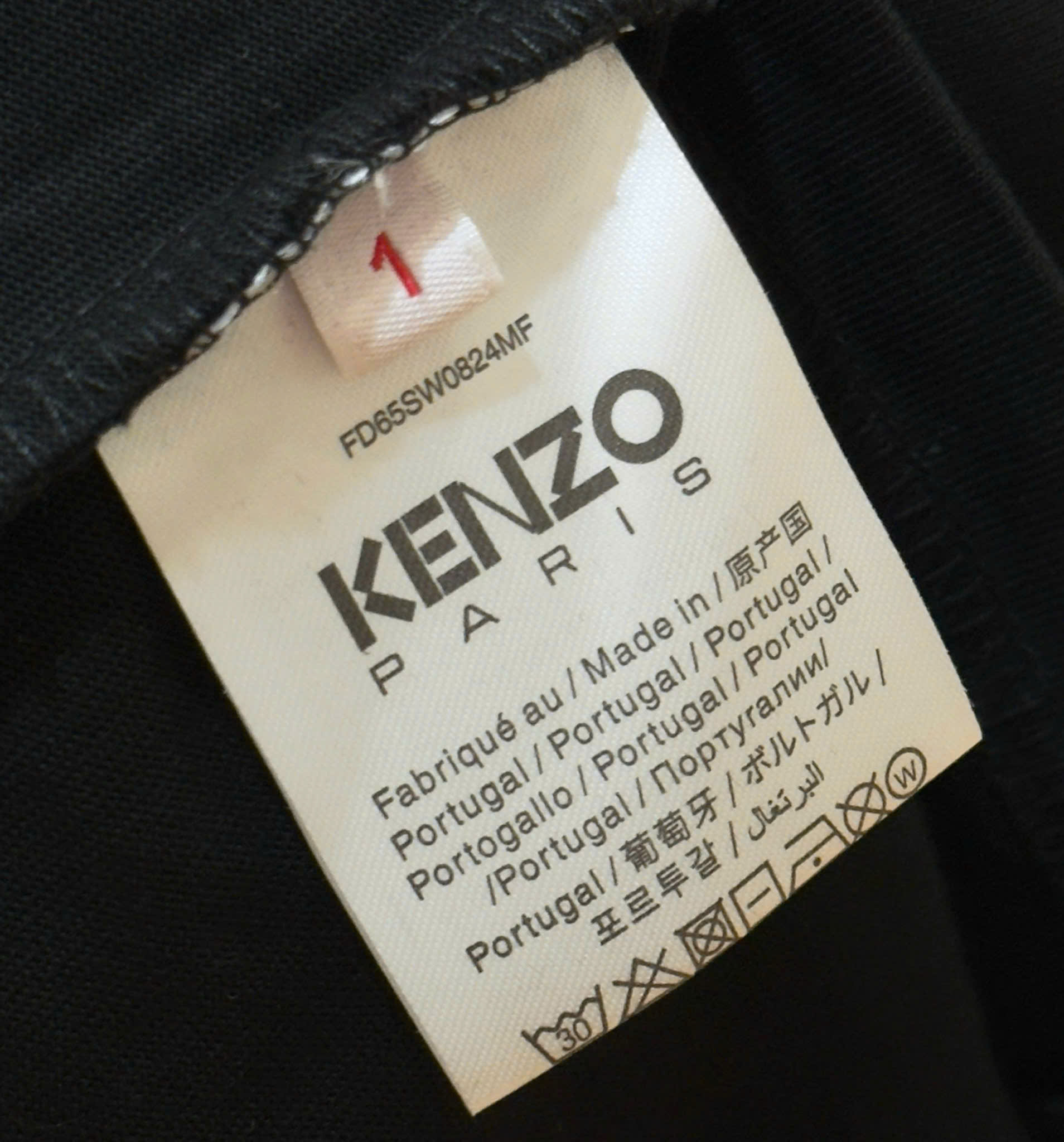 Áo phông T-shirt Kenzo KZ Đen họa tiết Hổ Hồng logo chữ Đỏ thêu Like Auth on web DDT