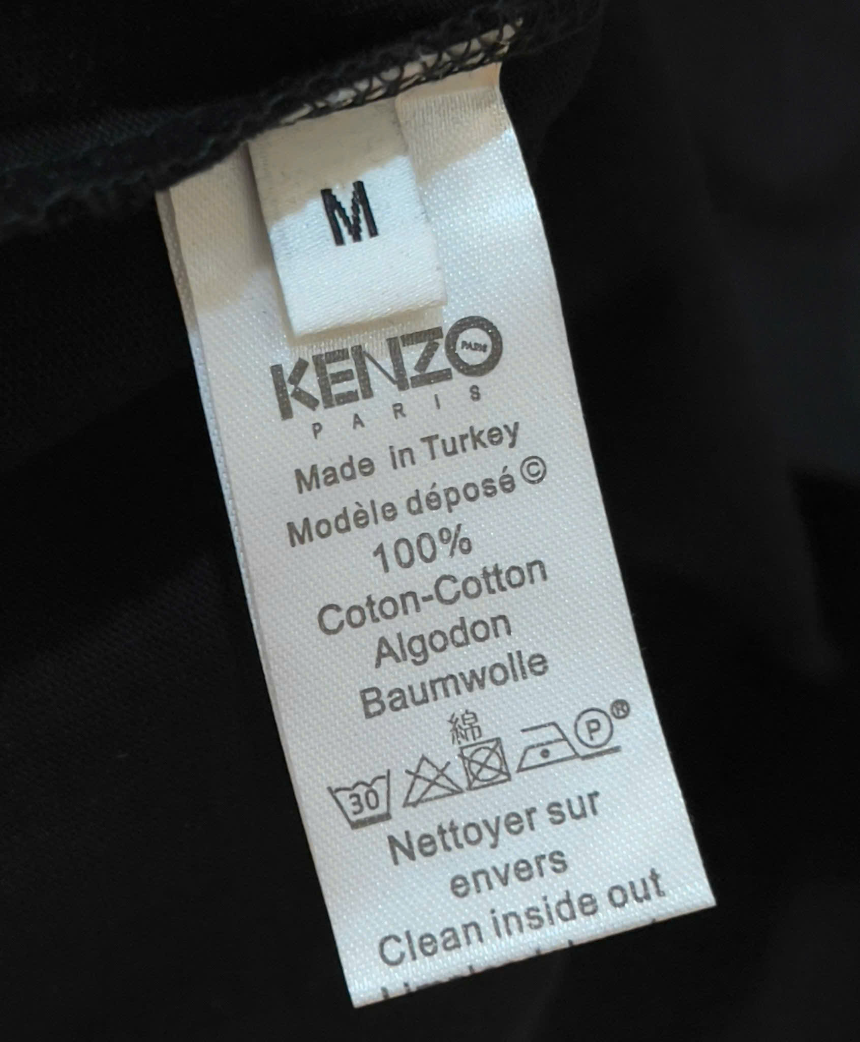 Áo phông T-shirt Kenzo KZ Đen họa tiết Hổ Xanh dương logo chữ Đỏ thêu Like Auth on web DDT