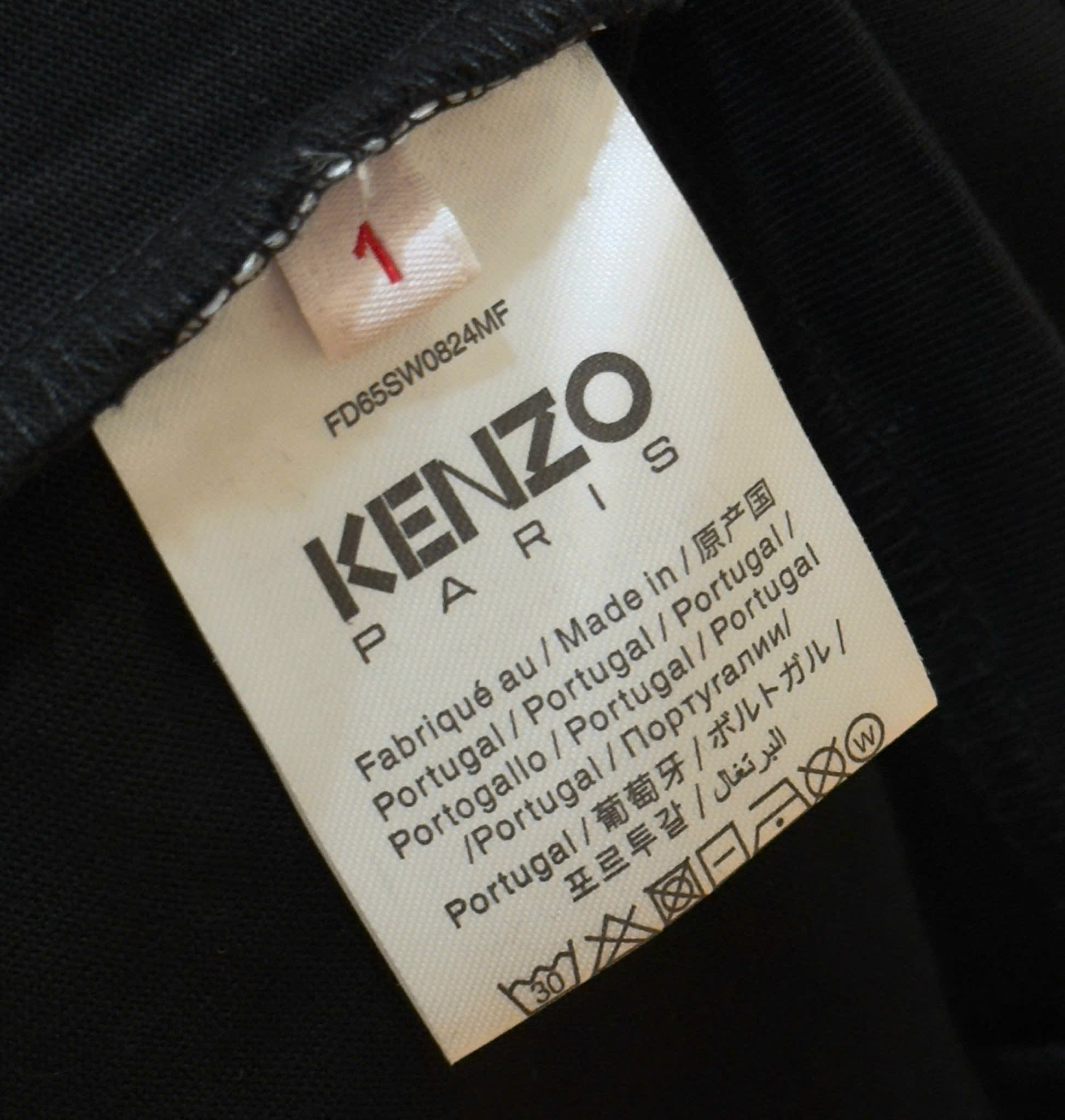 Áo phông T-shirt Kenzo KZ Đen họa tiết Hổ Xanh lá logo chữ Đỏ thêu Like Auth on web DDT