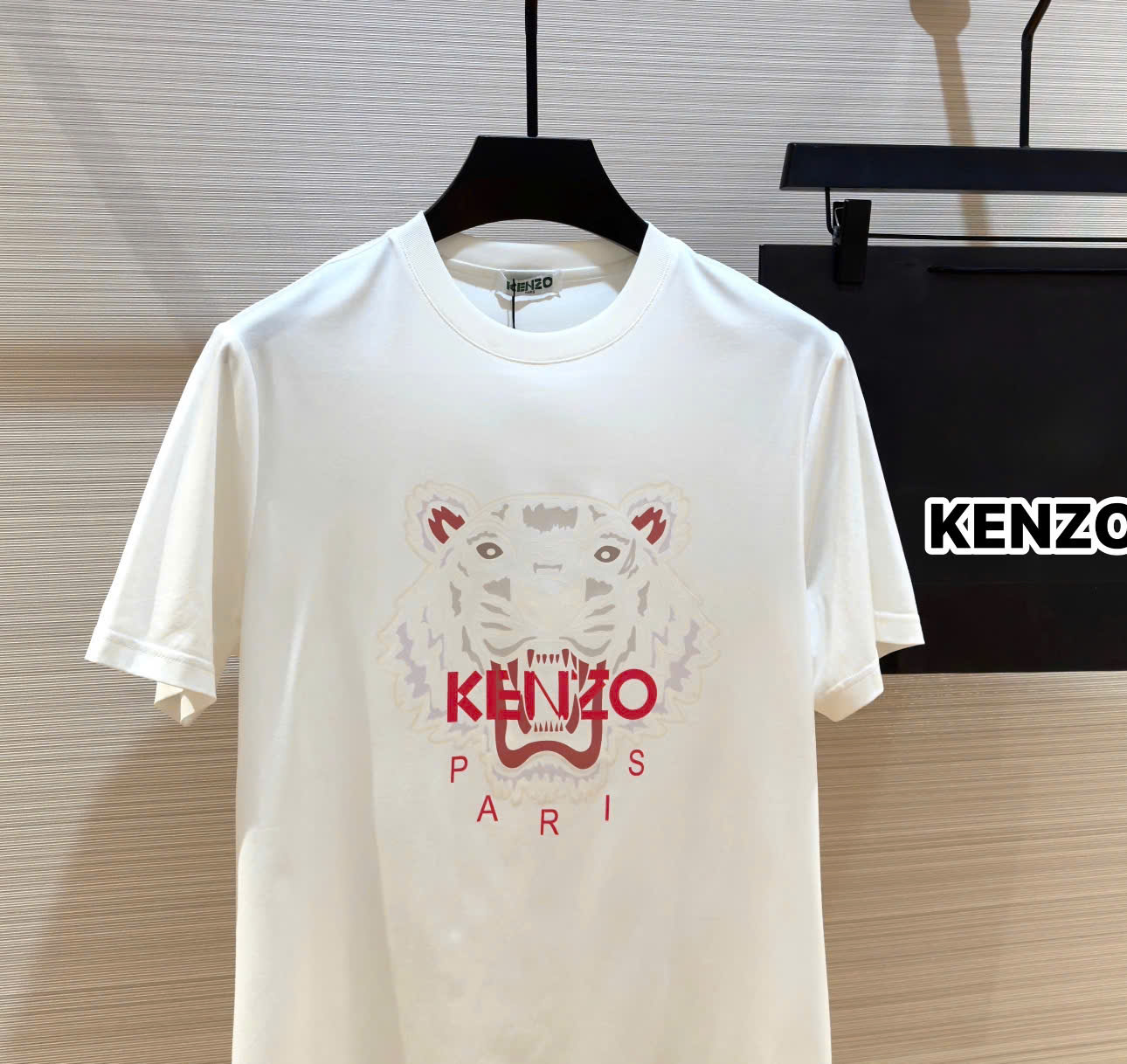 Áo phông T-shirt Kenzo KZ họa tiết Hổ Trắng logo chữ Đỏ Like Auth on web DDT