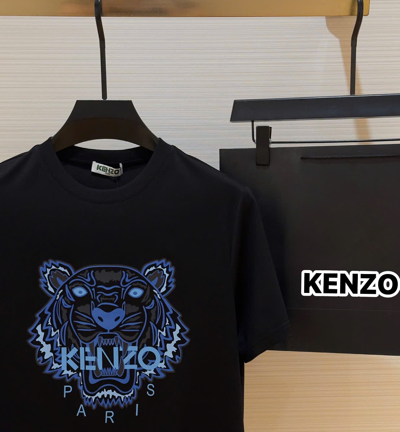 Áo phông T-shirt Kenzo KZ họa tiết Hổ Xanh dương logo chữ Like Auth on web DDT